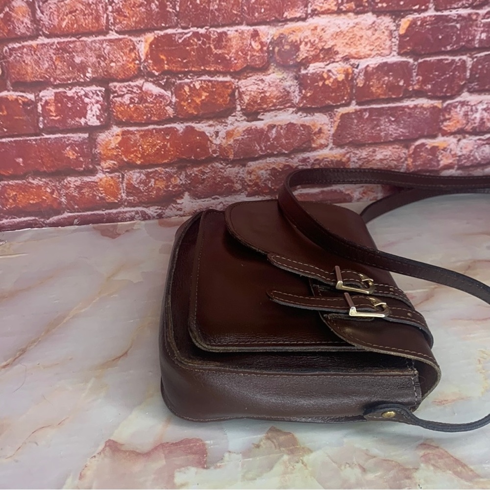 Vintage Letisse Walnut Brown Leather Courier Messenger Crossbody Bag - Picture 6 of 9